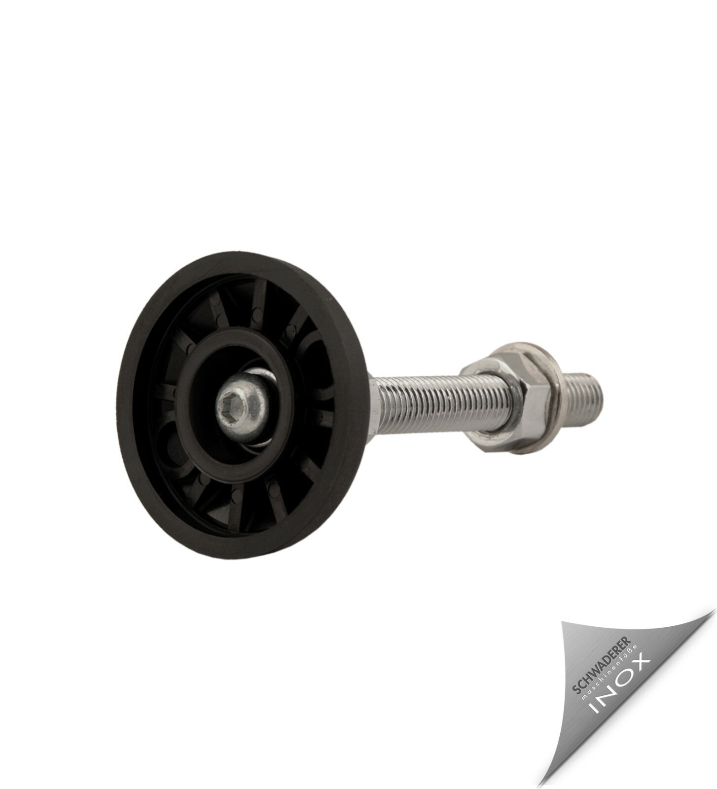 기계 발, 조절식 발, 관절식 발, 수평 조절 발, 플라스틱, 스테인리스 스틸, 직경 49mm, M8-M30 3