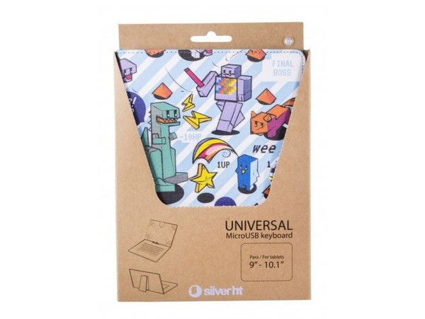 FUNDA UNIVERSAL CON TECLADO MICRO USB PARA TABLET DE 9" A 10,1" CIERRE MAGNETICO
