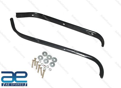 Pair Leg Shield Trim Beading Steel Black For Vespa VBB Sprint