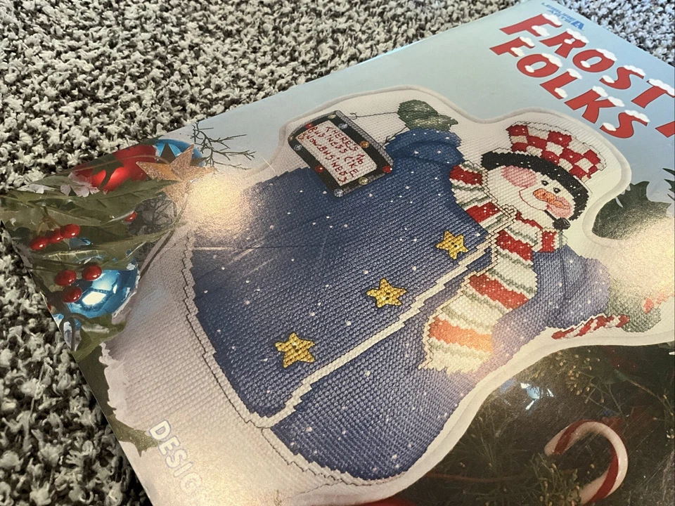 Leisure Arts FROSTY FOLKS Cross-Stitch Pattern Leaflet Book #3427 Sandi G. Evans - Image 3 of 3