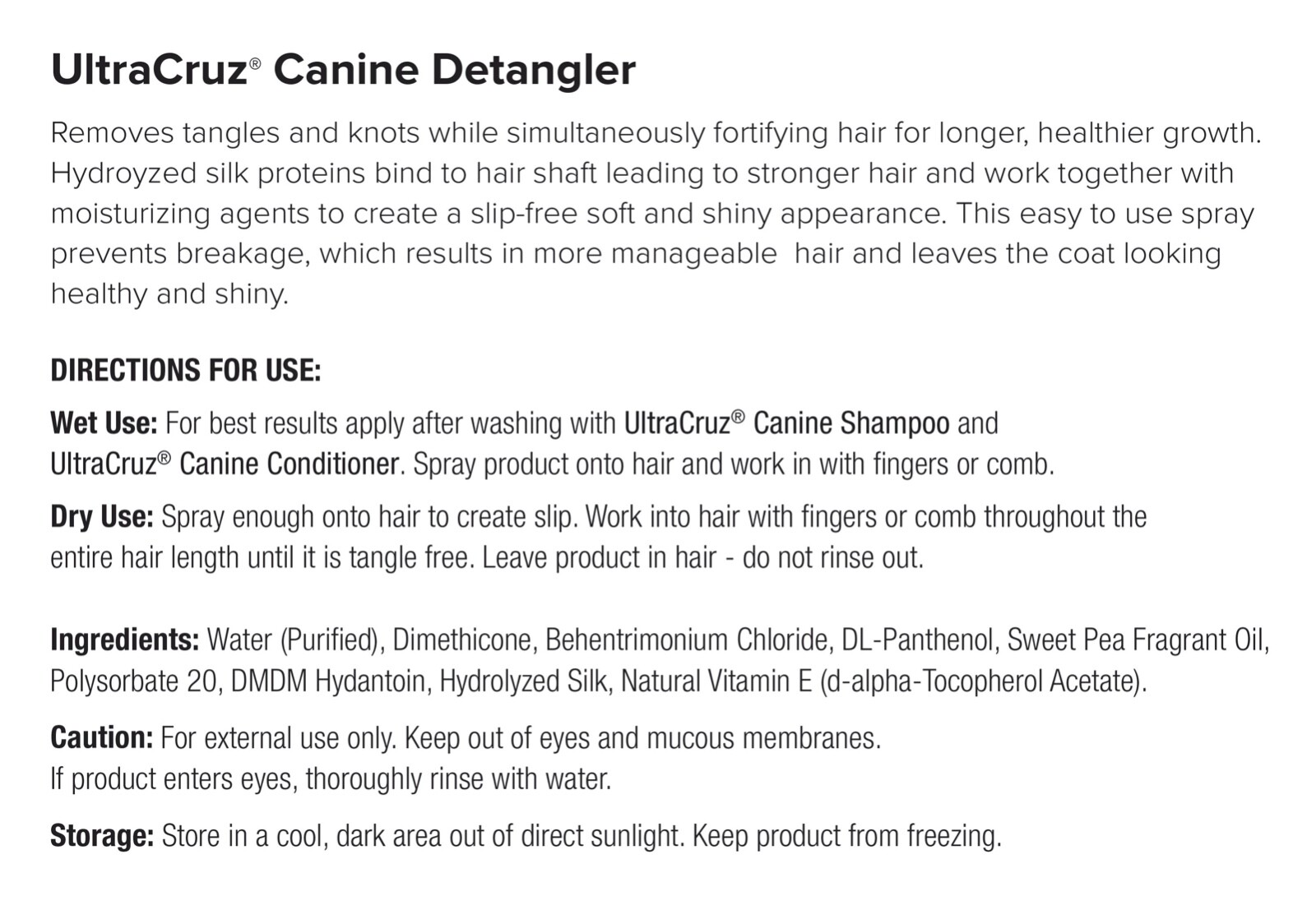 UltraCruz Canine Detangler Spray for Dogs, 1 Gallon Refill
