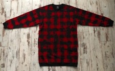 100% Genuine McQ Alexander McQueen Women's Black and Red Flock  Sweatshirt Dress