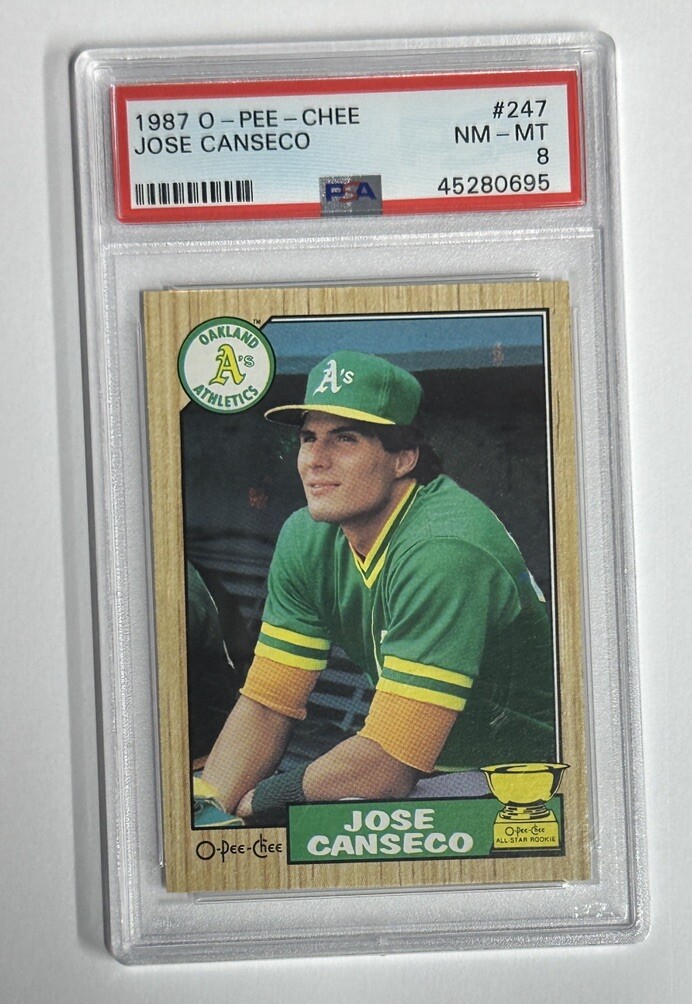 1987 O-Pee-Chee OPC Jose Canseco #247 PSA NM-MT 8