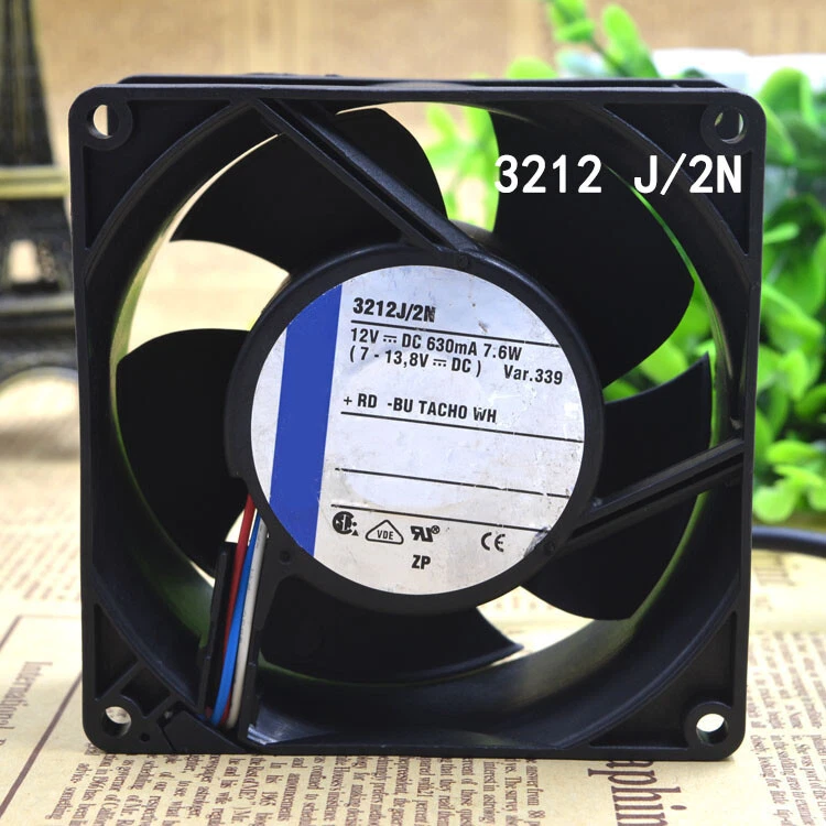 Used and tested ebmpaps 3212J/2N 92X92X38MM 9CM DC12V 7.6W Silent Cooling Fan - Image 3 of 4