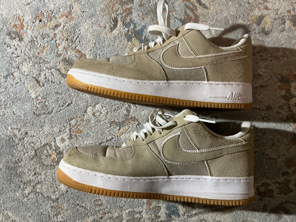 Nike Air Force 1 Youth Size 9.5 596728-201 Khaki Casual Shoes Sneakers - Image 3 of 4