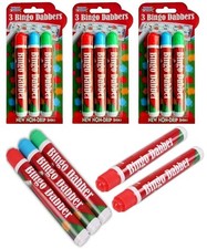 LARGE NON-DRIP BINGO DABBERS Ticket Felt Coloured Red/Blue/Green Markers Pens