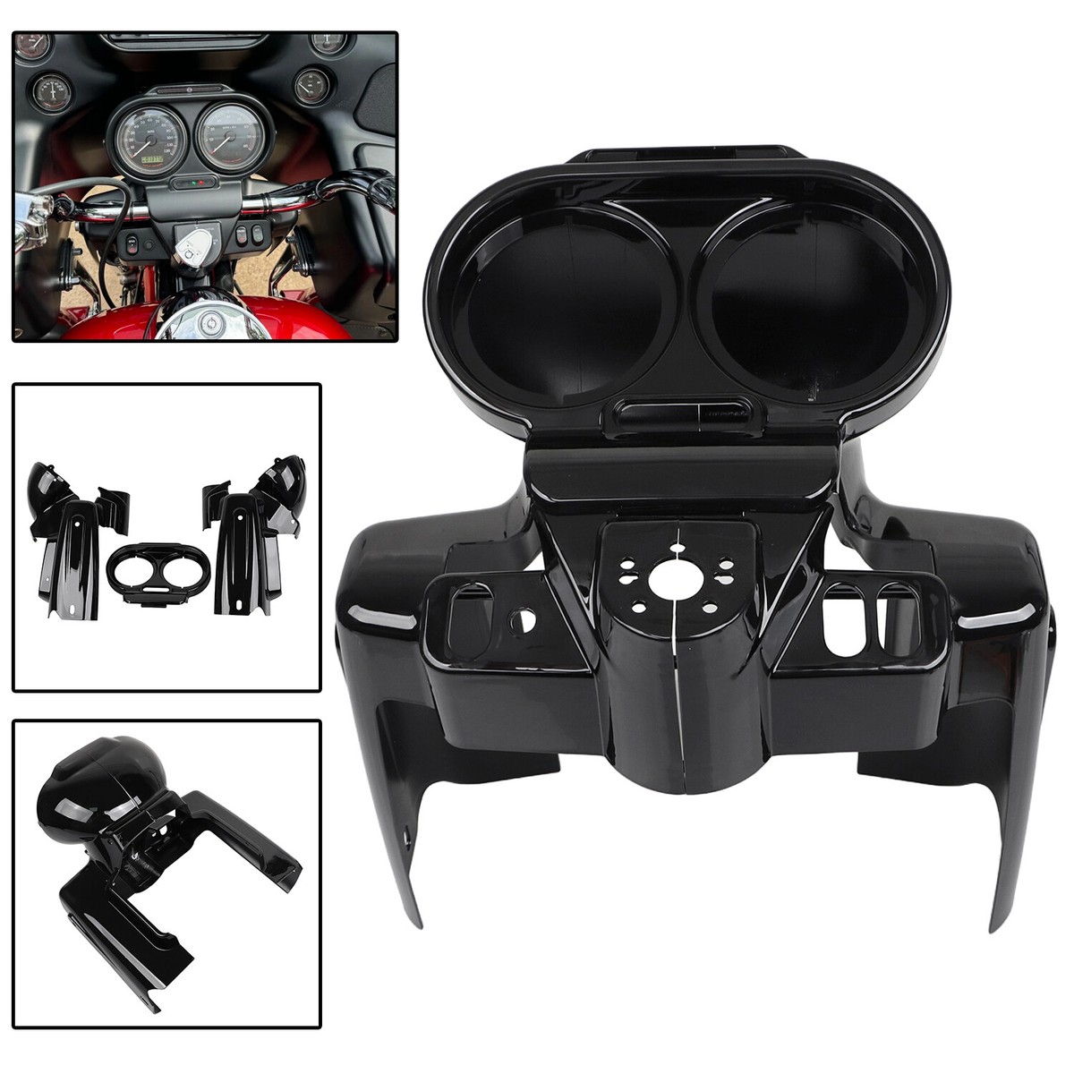 L&R Gauge Cover Nacelle Instrument Housing For Harley Road Glide