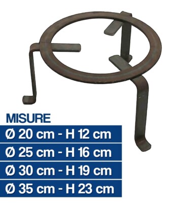 Treppiedi In Ferro Per Camino - Diametro 25cm, Supporto Per Legna E Accessori