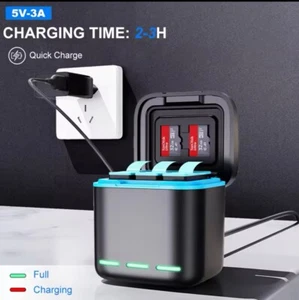 GoPro 5 6 7 8 Capacité de changement de boîte 3 Charge simultanée de la batterie W/USB Plug