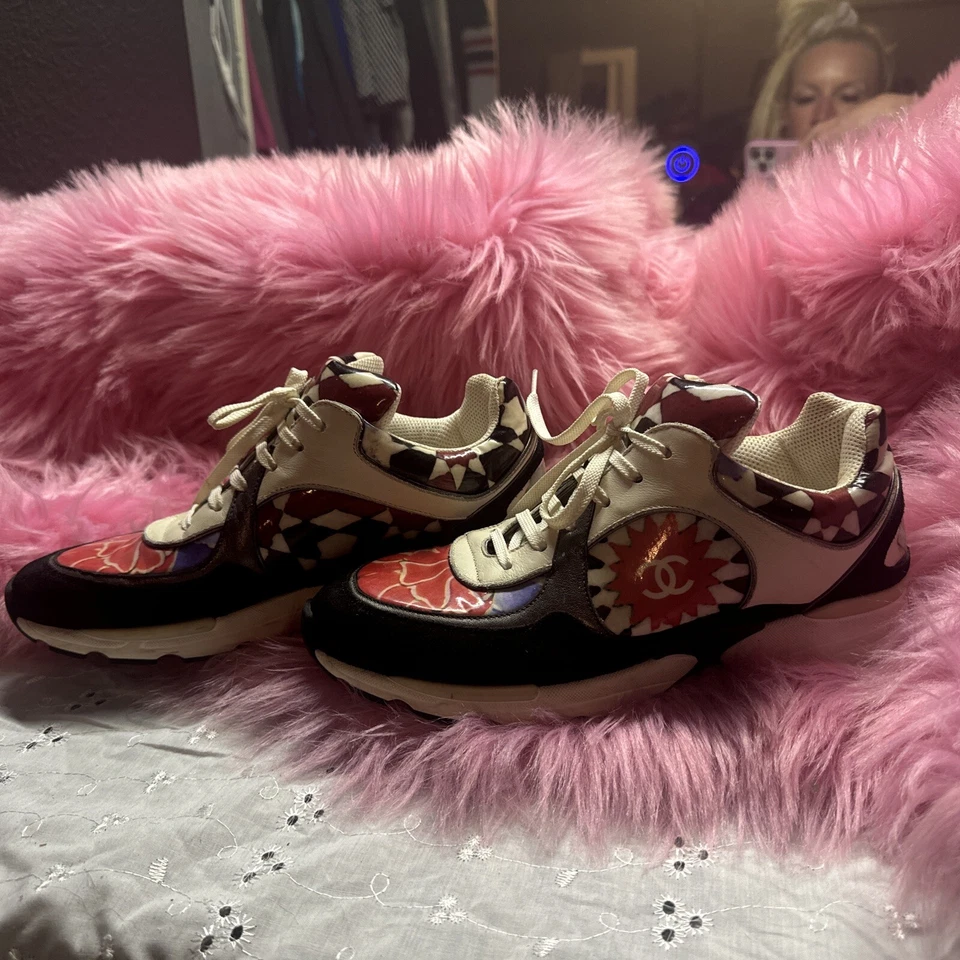 Chanel Mujer Zapatilla 39 Acuarela Multicolor Entrenador Foto 2 de 4