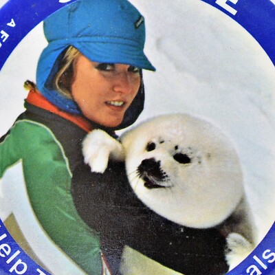 1970s Help Tanya Save Seals MCA Records Environmental Greenpeace Protest Pin