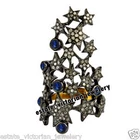 2.89ctw Rose Cut Diamond Sapphire Studded Silver Vintage Style Star Ring Jewelry