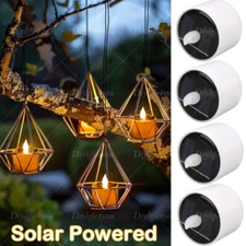 12PCS Solar Powered LED Tea Lights Flameless Flickering Solar LED Candles Lamp