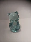 Vintage Fenton Bear Glass Figurine Blue 3.5”