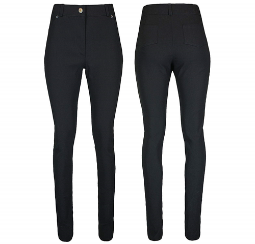 Ladies Slim Fit Plain Trousers Smart 