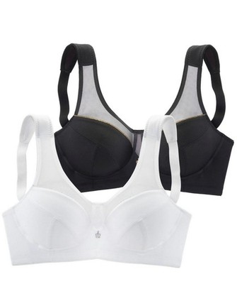 Nuance Entlastungs-BH 95E Weiß Schwarz Damen BH Soft Microtouch 2er Pack