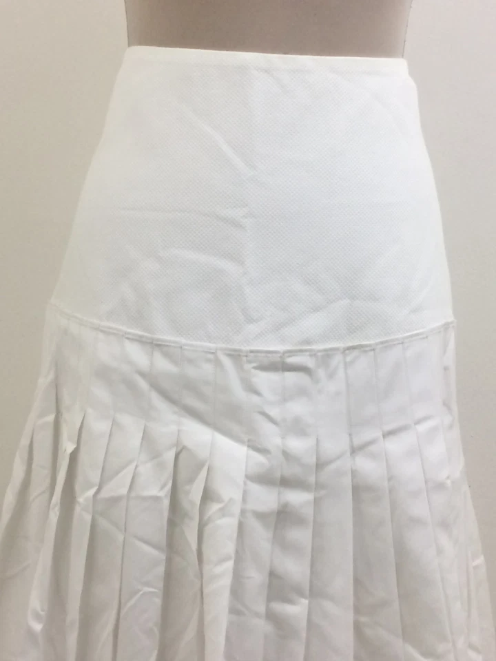 Falda para mujer Jaeger talla 14 blanca plisada mezcla de tela cremallera línea A midi nueva F1 Foto 2 de 4