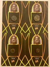 4 ZEUS ANCIENT COINS ONLY 95 MADE PIECES OF THE PAST like leaf metal pop century