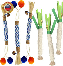 Catnip 6PCS Chew Stick with Wrapped Cotton Rope Natural Dental Care Cat Toy fo