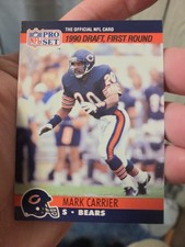 1990 Pro Set Rookie RC #674 Mark Carrier Chicago Bears Football Card. rookie card picture