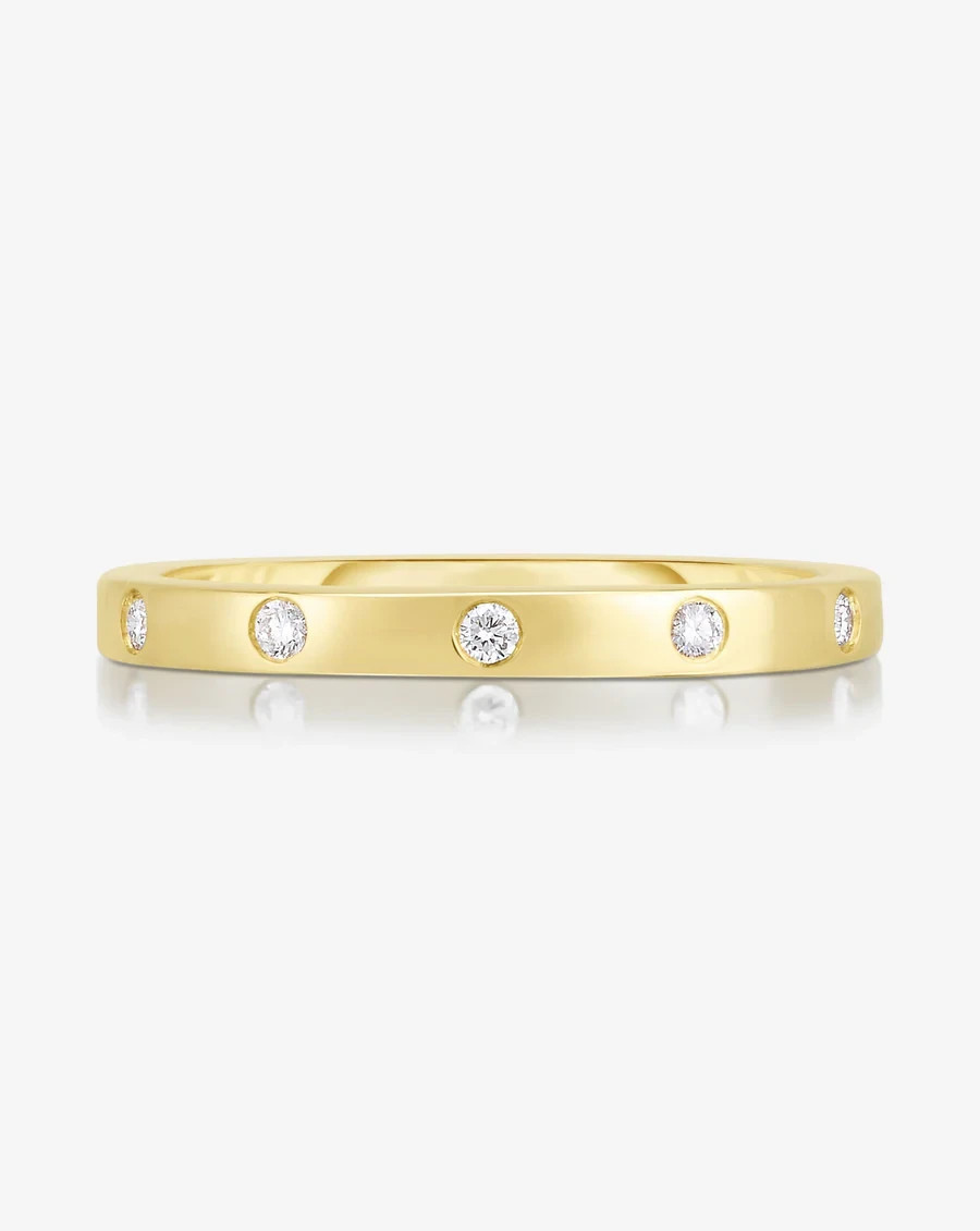 14K Yellow Gold Women's Ring Engagement 5 Stone Certified Natural Diamond
