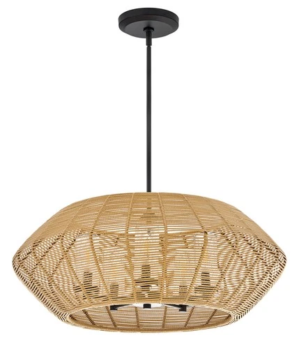 Hinkley Lighting 10385 Luca 5 Light 28"W Lisa McDennon Open Air - Black / Camel - Picture 5 of 9