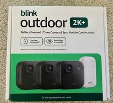 NEW 3 PACK Blink Outdoor 2K Wireless Security BLACK CAMERAS W/ SYNC CORE MODULE