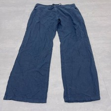 Next Wide-Leg Trousers Women's Size 14R Blue Slash Pockets Drawstring Waist