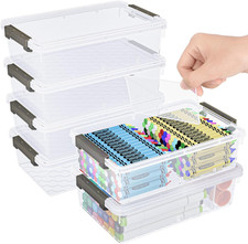 6 Pack Extra Large Pencil Box with Removable Divider, Thickened Pencil Case Bulk