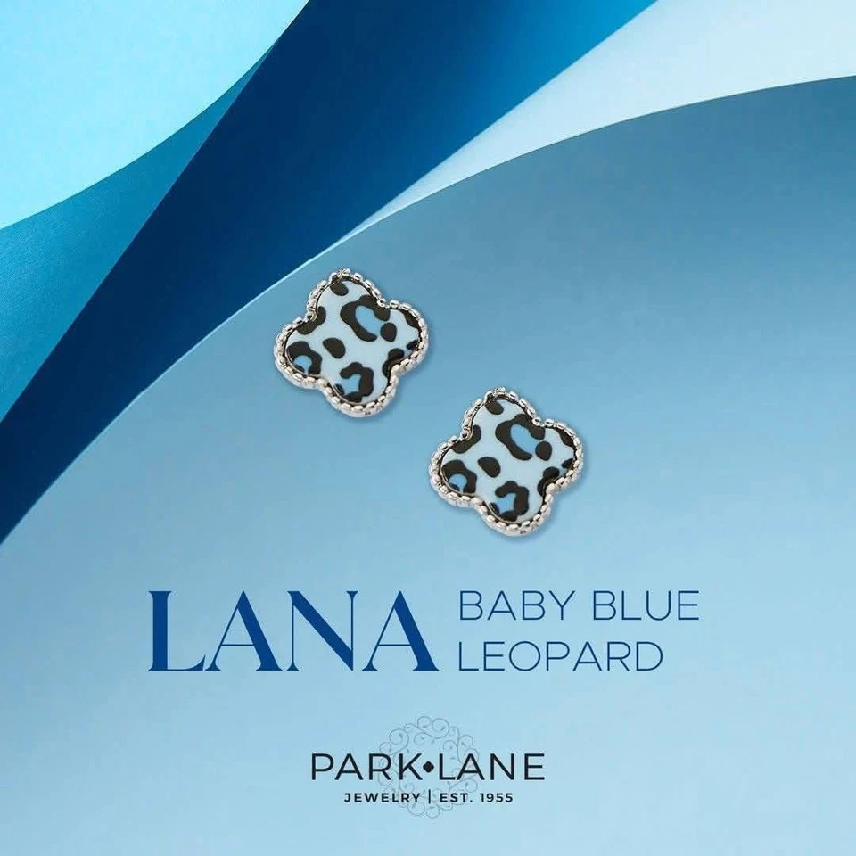 Collar y pendientes Park Lane Lana leopardo azul enchapados en plata edición limitada cuadrilátero  Foto 2 de 4