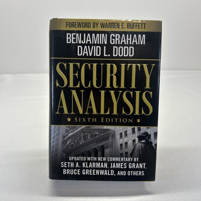 Security Analysis 6th Ed by Benjamin Graham and David L Dodd HC DJ 2009