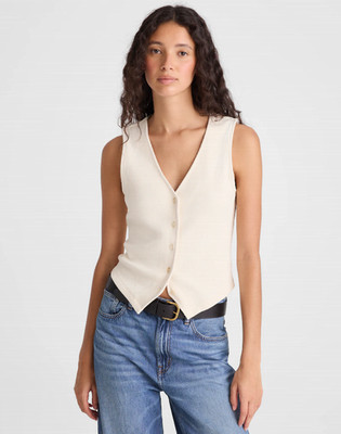 Madewell Ribbed V-Neck Vest, vintage ivory