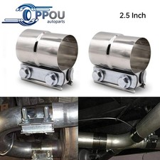 2pcs 2.5 Inch Lap Joint Exhaust Band Clamp Muffler Coupler Stainless Steel T304