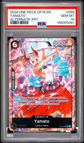 Yamato OP16-098 Alternate Art · OP16 PSA 10, eBay listing photo