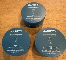 3 Harry's Texturizing Hair Putty 2.5oz  Flexible Hold Matte Finish No Greasiness
