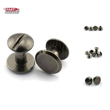 15 Sets Chicago Screw Round Slotted Head Carbon Steel Binding Screws Rivet Bo...