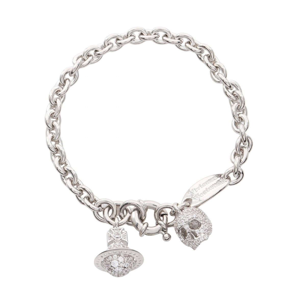 Vivienne Westwood CIRCE Bracelet 2 Stainless Steel Rhinestone NEW