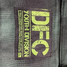 Dixxon unisex youth XL Youth Division green plaid flannel button-up w/ pockets