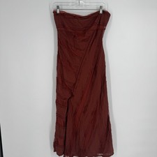 Urban Outfitters dress large L burgundy strapless lace midi y2k 90s festival