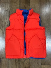 Kids J.Crew Crewcuts Reversible Puffer Vest, Size 4/5T, Orange/Blue
