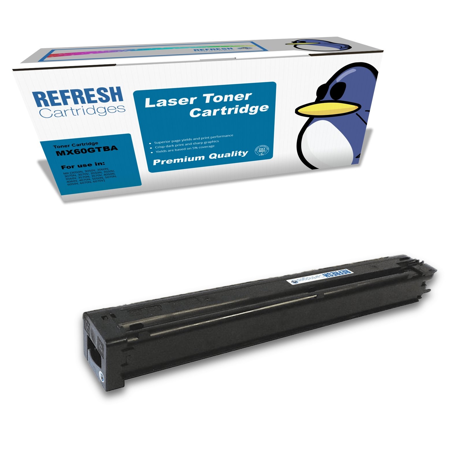 Refresh Cartridges Black MX-60GTBA Toner Compatible With Sharp Printers