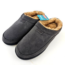 Men's 11 GrayMoccasin Slippers Soft Memory Foam Non Slip House Shoes