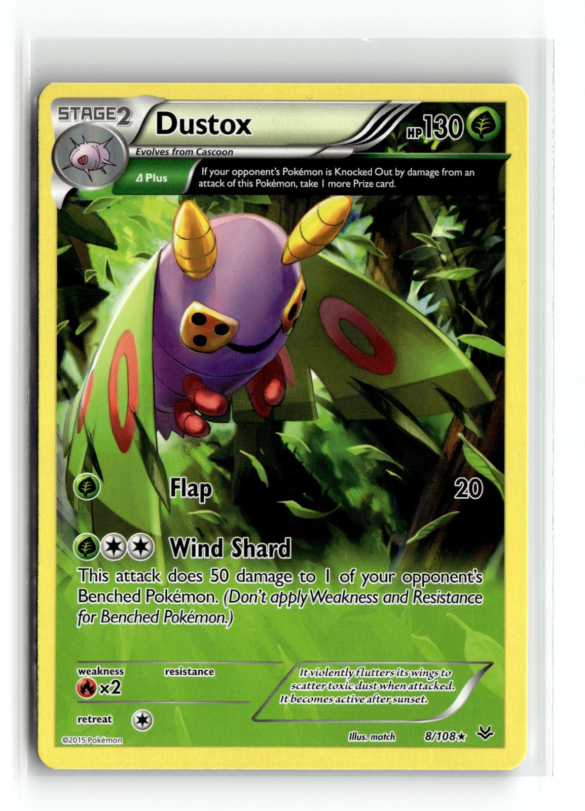 Dustox (8 Delta) 8/108 Rare XY - Roaring Skies Pokemon NM