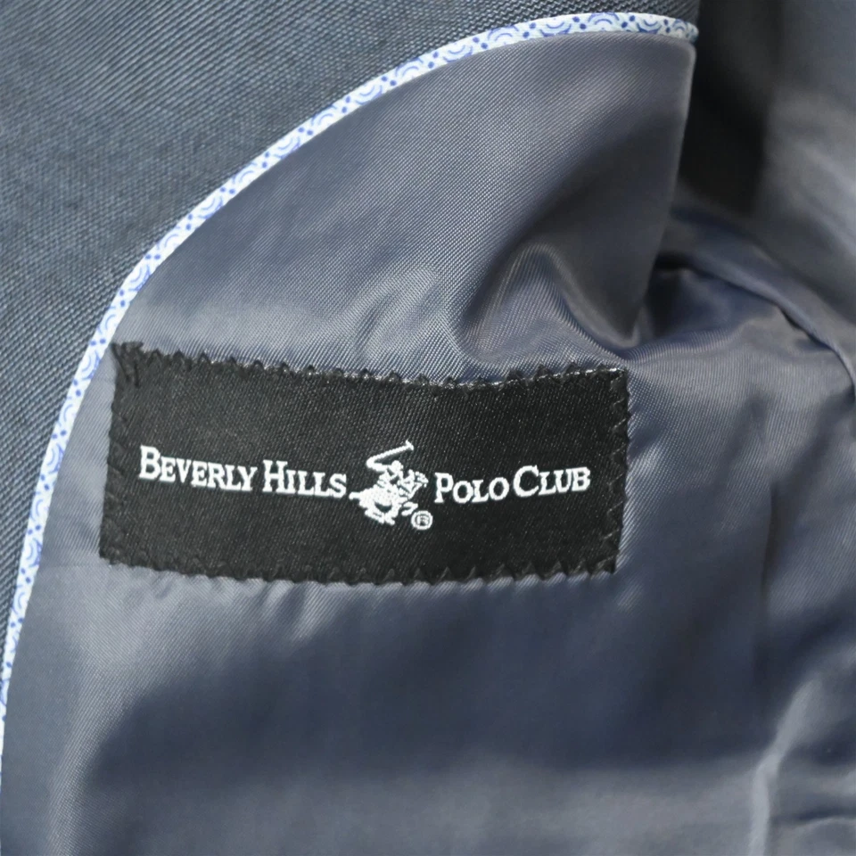 Beverly Hills Polo Club 36R 32x30 Azul Piel de Tiburón Hombres Chaqueta Pantalones Traje Foto 4 de 4