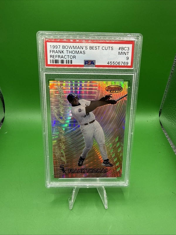1997 Bowman's Best Cuts Refractor #BC3 Frank Thomas HOF White Sox PSA 9