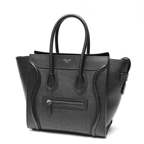 CELINE Luggage Micro 189793DRU.38NO Drummed Calfskin Black #088