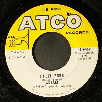 CREAM: i feel free / n.s.u. ATCO 7'' Single 45 RPM