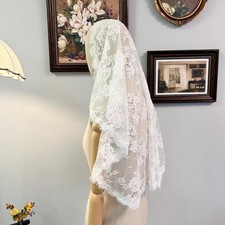 Floral Eyelash Lace Elegant Ivory Ethereal Handmade Bridal Wedding Veil Custom