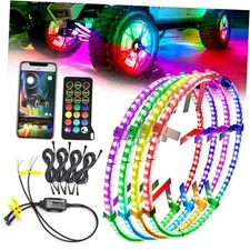  4PCS 14" Double Sided RGB LED Wheel Ring Lights with APP & 14inch-Double Sided