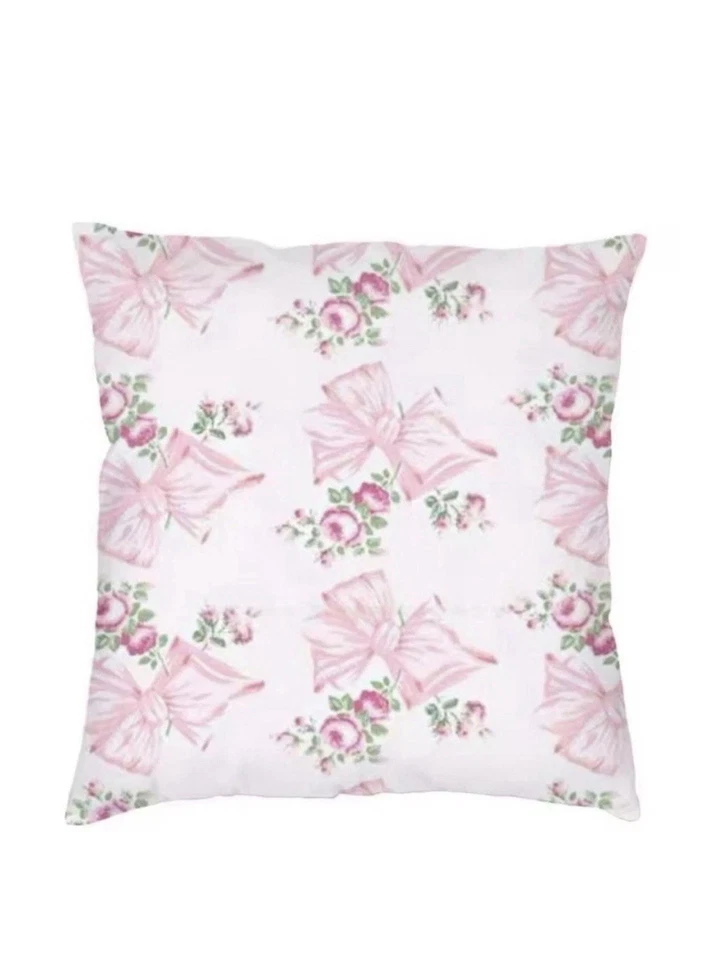 Funda de almohada 18x18 ROSA Love Shack inspirada en fantasía coqueta cottagecore Foto 2 de 2